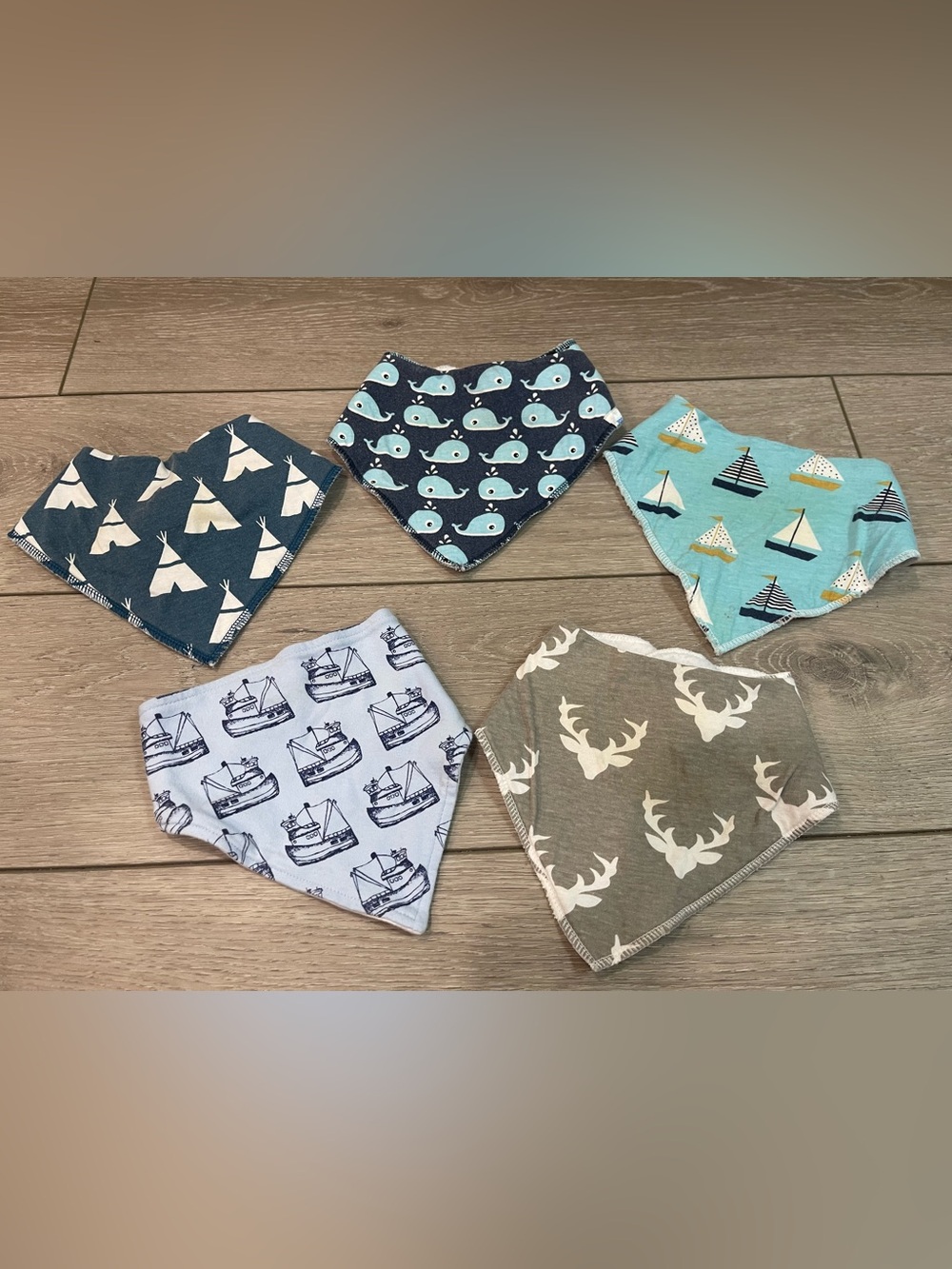 Lot of 5 Bandana Style Bibs